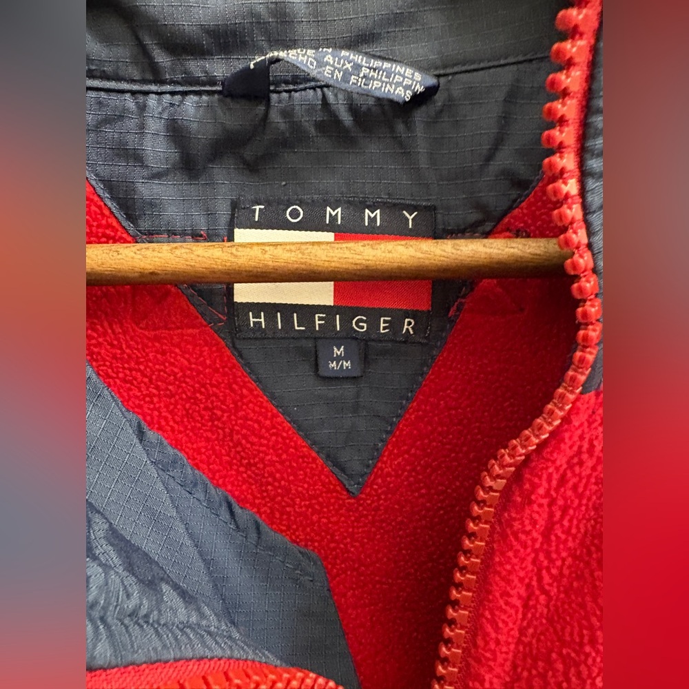 Tommy Hilfiger oversized hooded fleece zip up - Y2K vintage 90s rare!! - Picture 3 of 6
